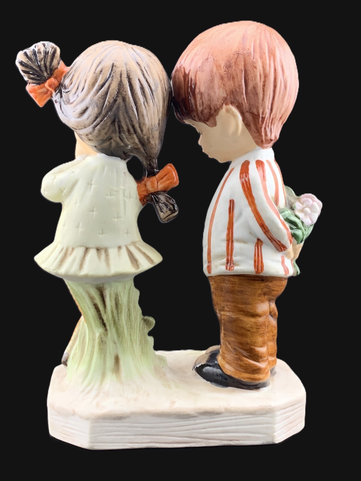 Vintage 1971 Moppets Boy Girl Flowers Fran Mar Porcelain Figurine Japan 6″