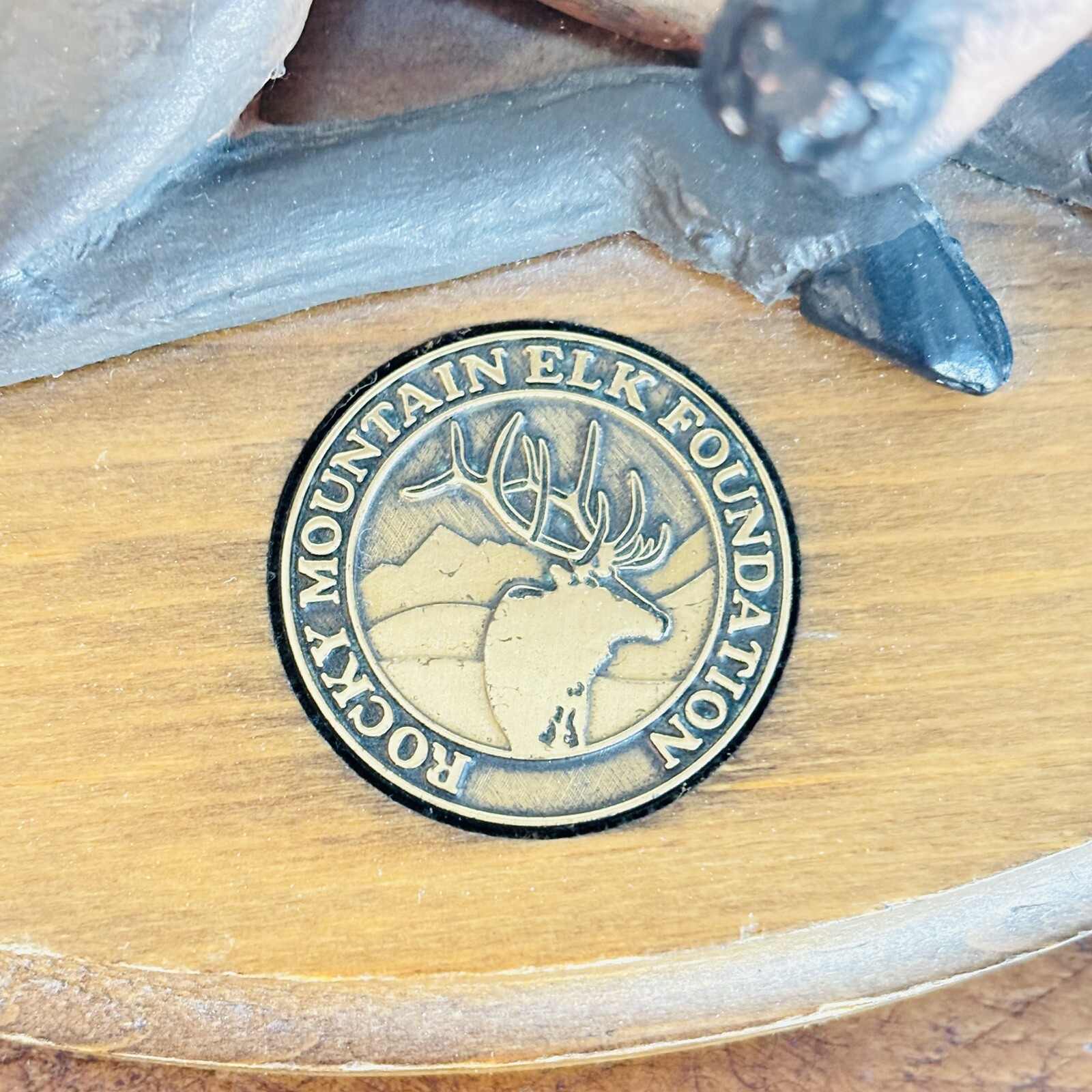 Rocky Mountain Elk Foundation Elk Calf Statue on Oval Base By Big Sky Carvers