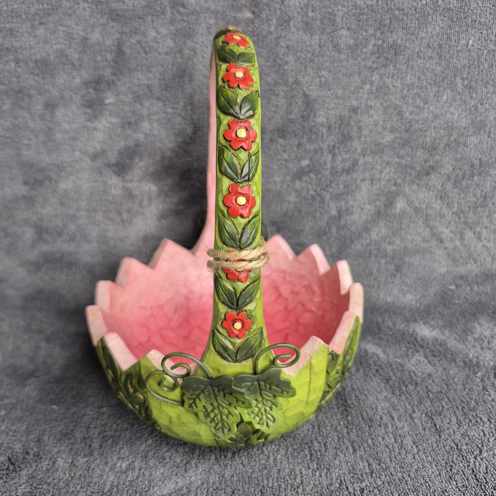 2007 Heartland Creek Jim Shore Watermelon Basket W/O Fruit Summer Goodness