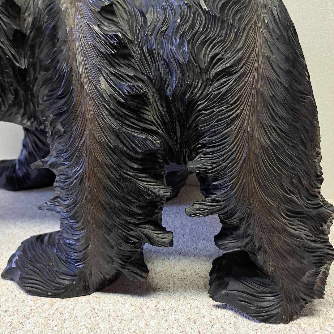 Japanese Wooden Bear Hand Carved Sculpture 50cm×32cm Rare
