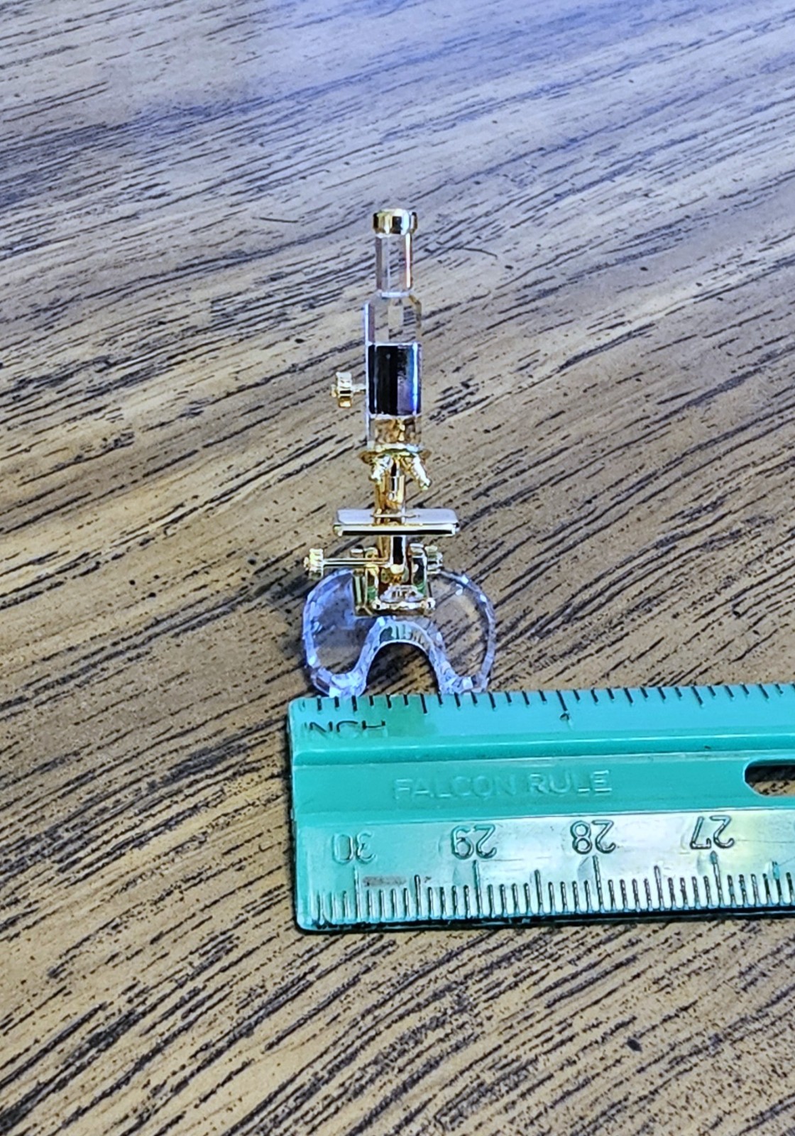 🔬 Swarovski Crystal MINI 2001 Times Past, Gold Plated, Microscope Figurine, NIB