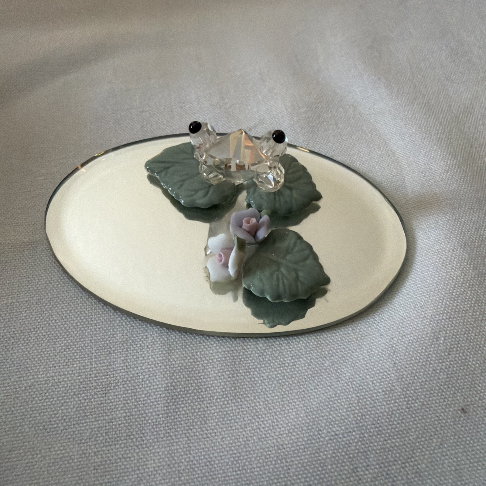 Crystal Frog with Lily Pad