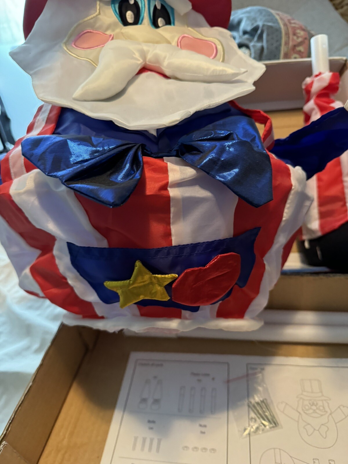 36” Uncle Sam Standing Figure July 4th 3ft with Box & Directions