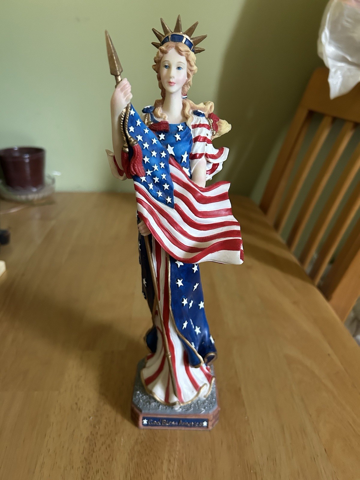 Lenox Lady Liberty Patriotic Figurine Flag Red White & Blue America 250
