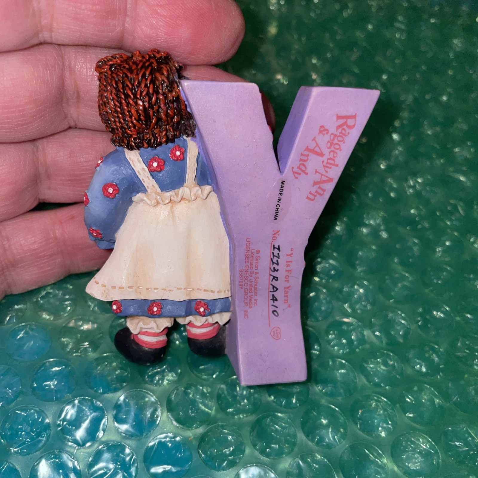 Vintage ENESCO Raggedy Ann & Andy “Y is for Yarn” Ann With Yarn Figurine