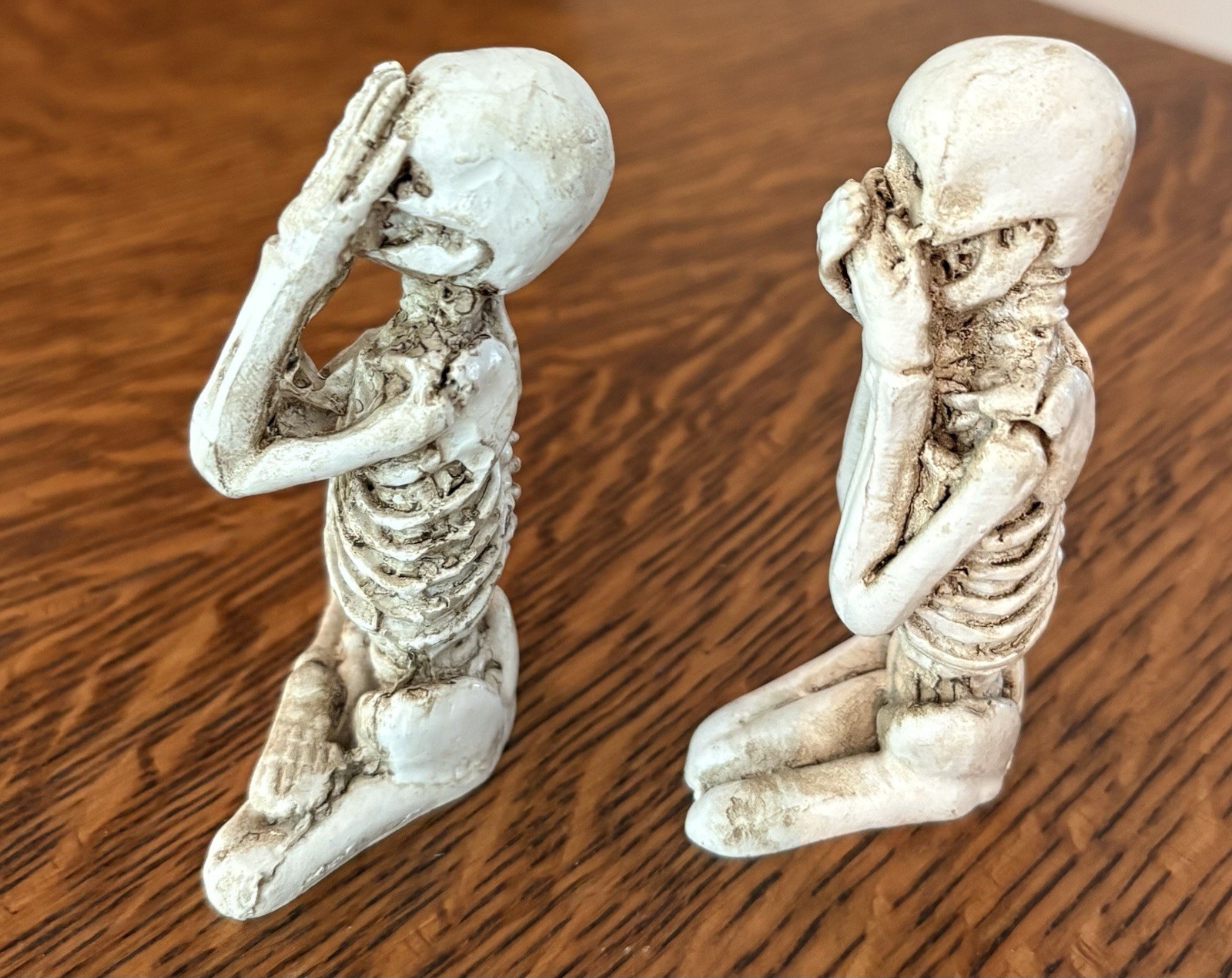 See Speak No Evil Resin Skeleton Figurines 2.75″ Mini Decor 2 Pc Set Halloween