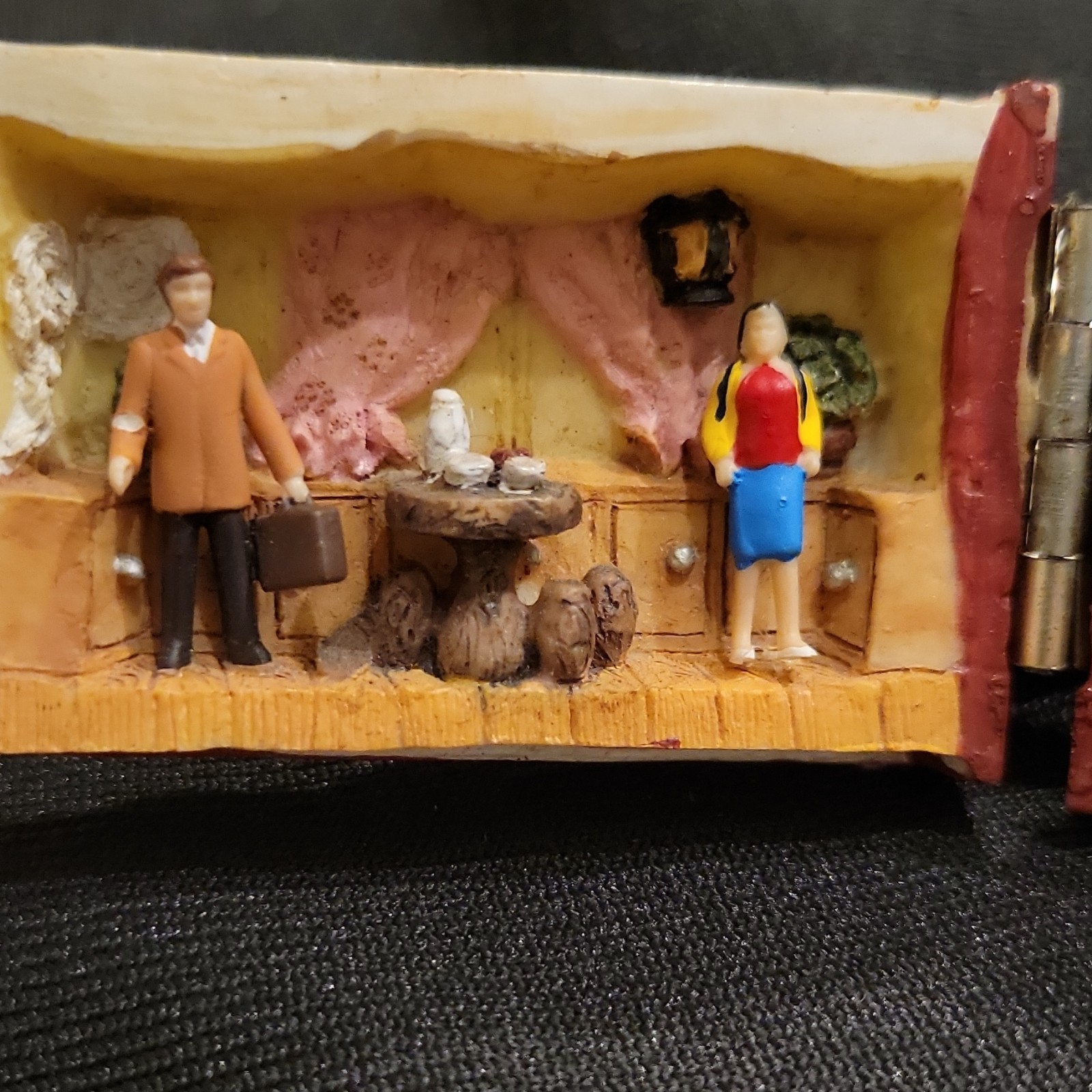 Cowboy Western Miniature Hinged Hand Painted Resin Figurine Multicolor