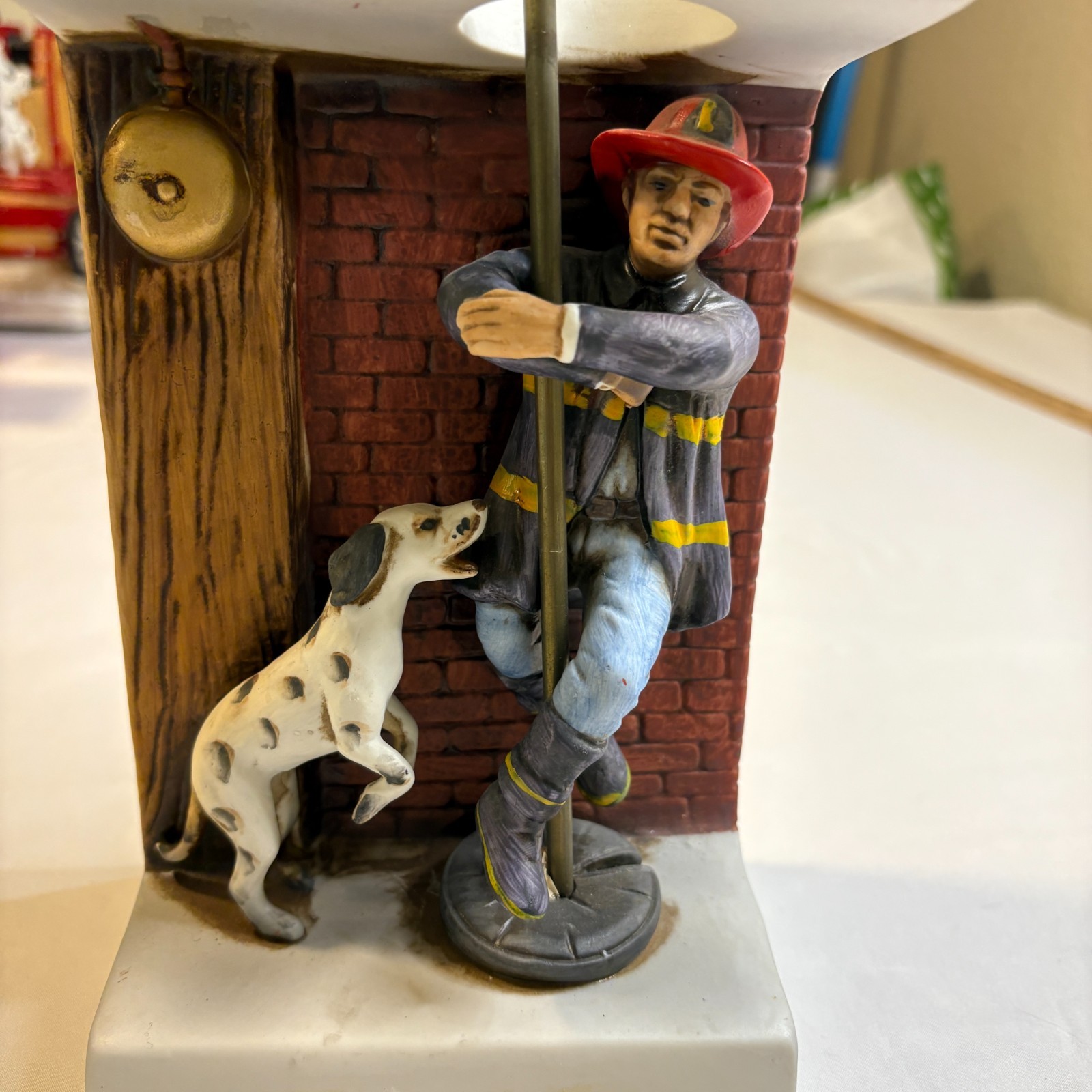 Firefighter ‘Answering the Call’ Figurine with Dalmatian Bradford Style Collect