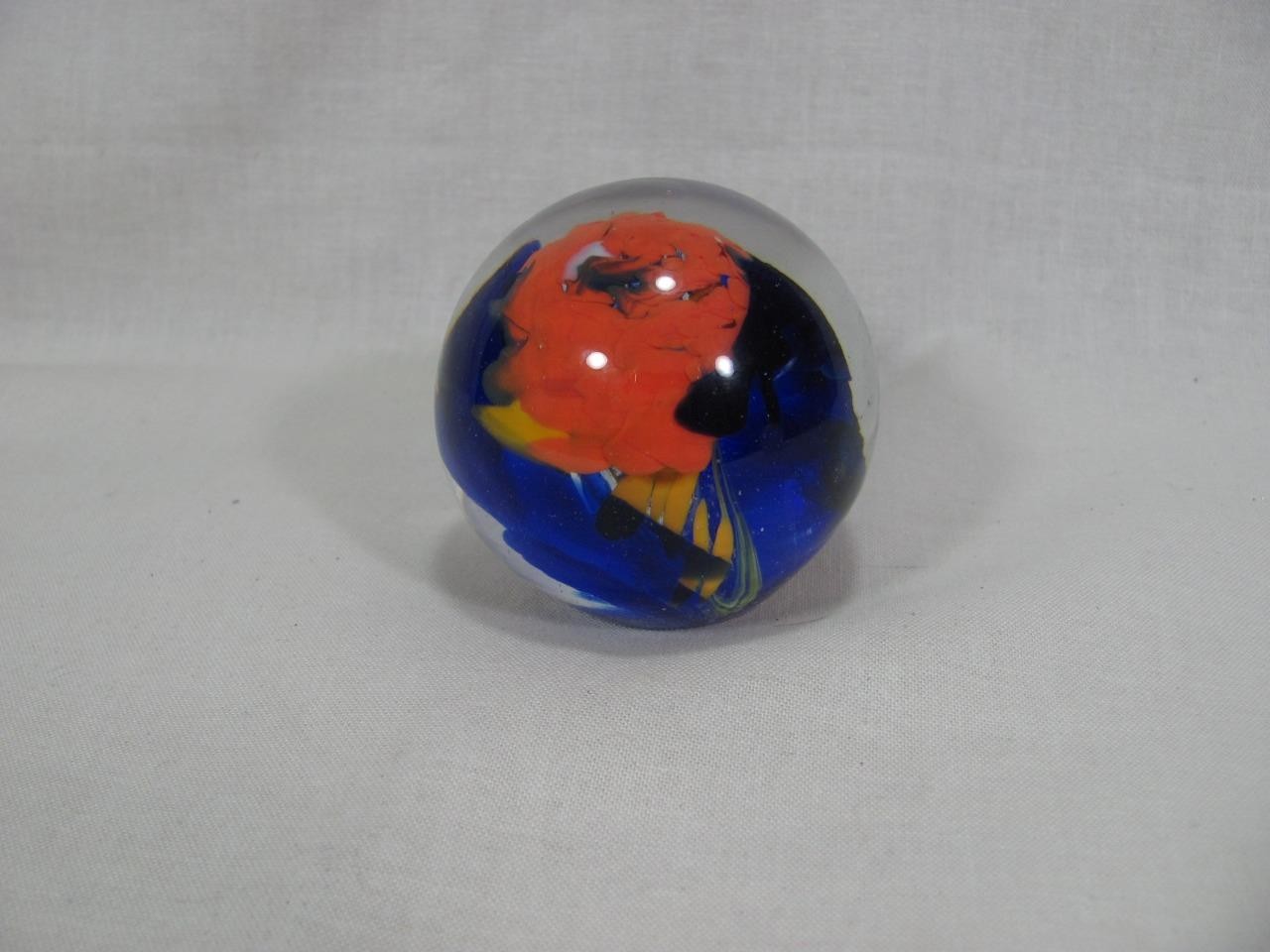HANDMADE SGS GLASS PAPERWEIGHT WITH LABEL BOHEMIA CZECH REPUBLIC #8