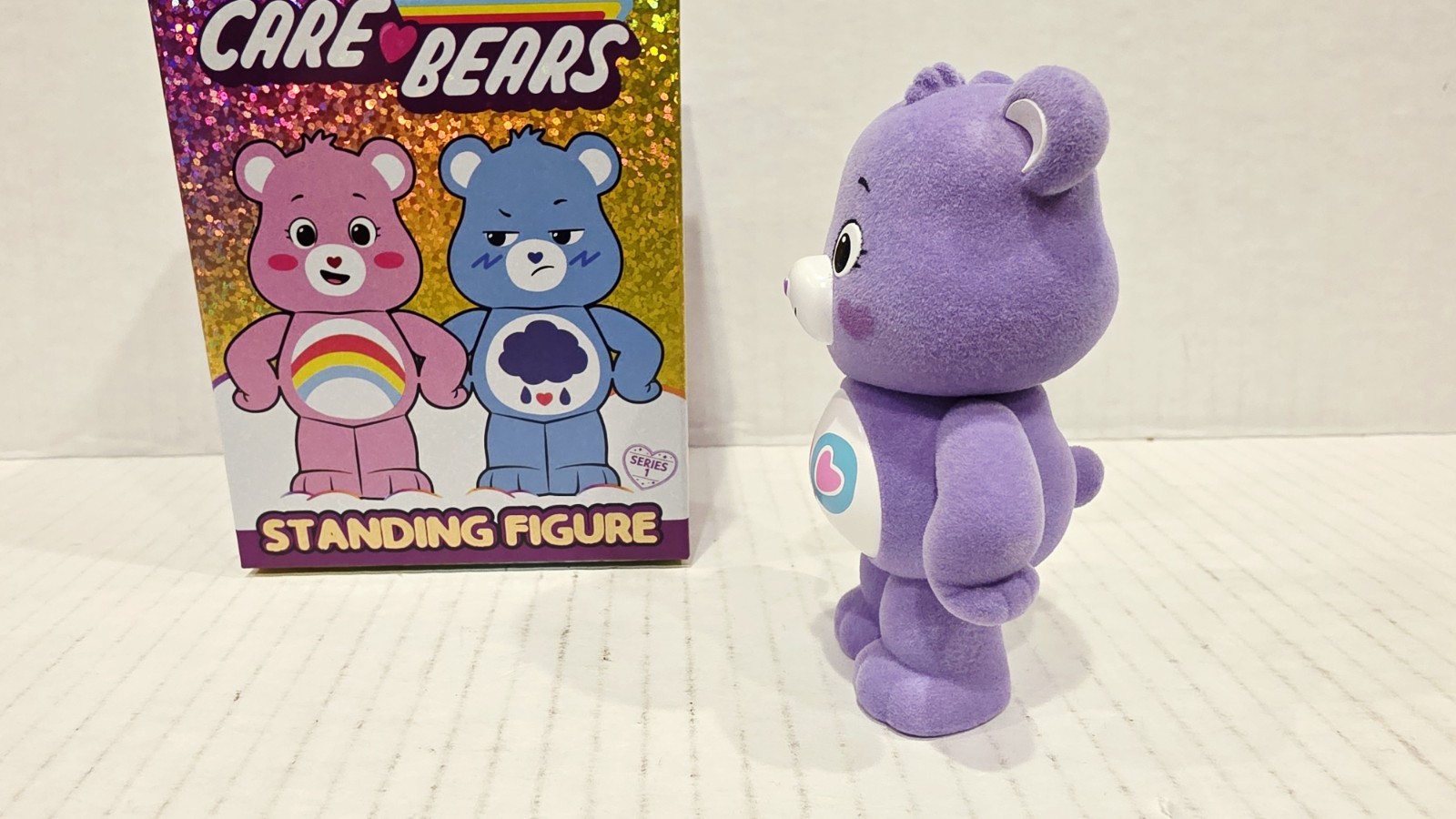 🐻 URDU Care Bears SHARE BEAR Standing Figure Blind box Series 1 RARE Flocked