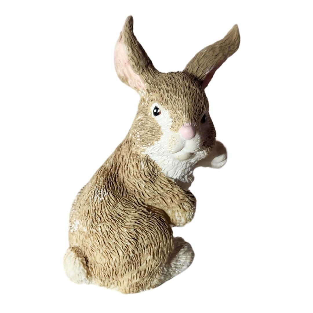 Brown Bunny Rabbit Easter Decor Figurine Fairy Garden Trinket 1.75 in Floppy Ear