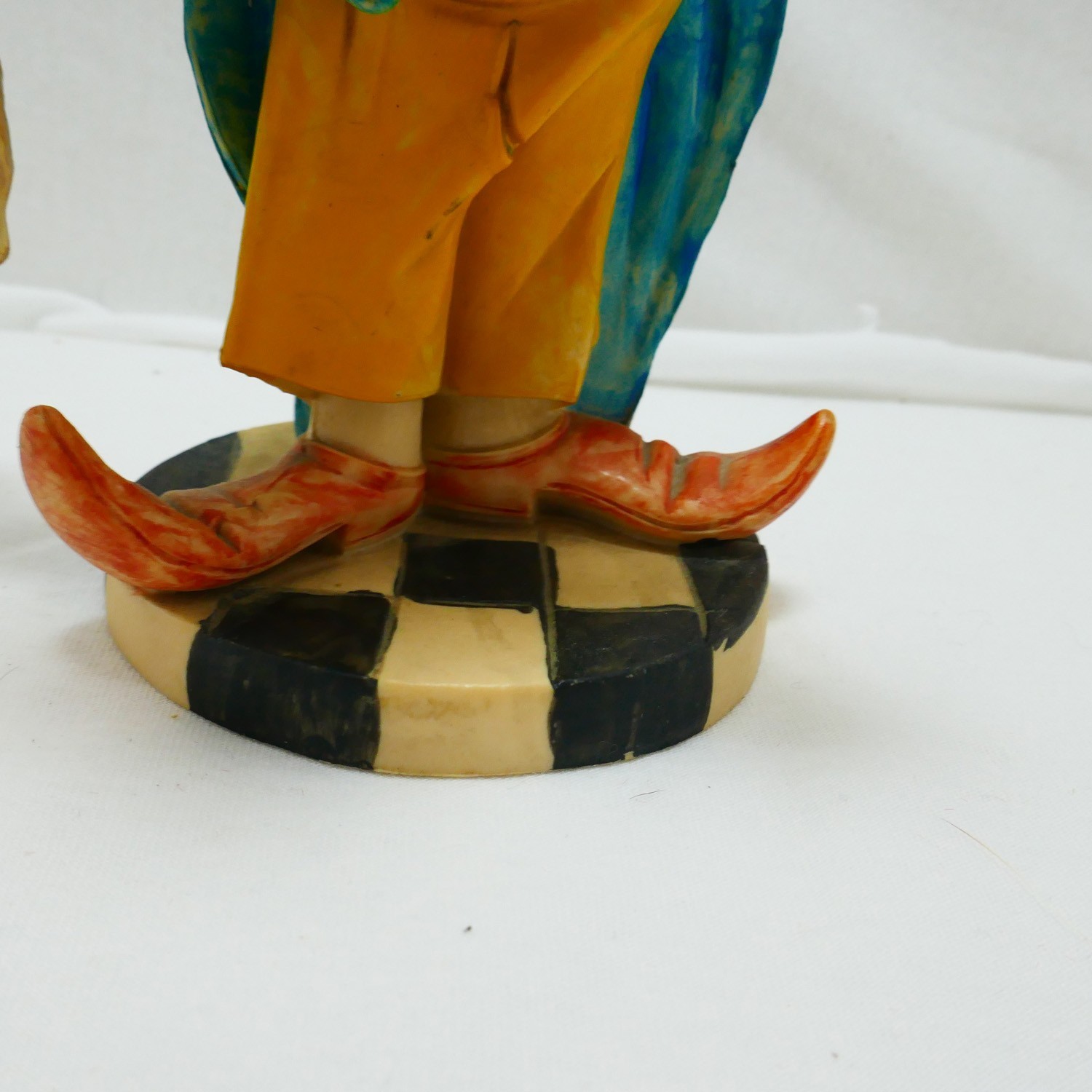 Vintage Arnart Pucci Circus Clown Magic Hobo Figure Rabbit Hat Blue Checkered