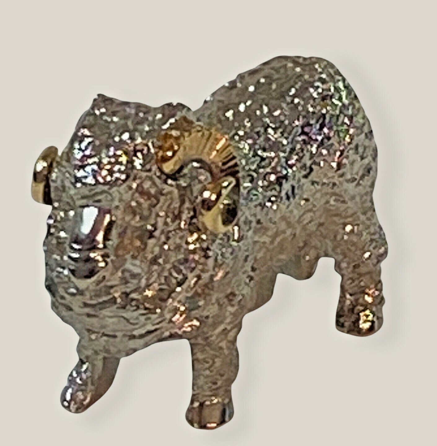 New Zealand RAM Metal Art Silver & Gold Plated Horns & Hoof Figurine