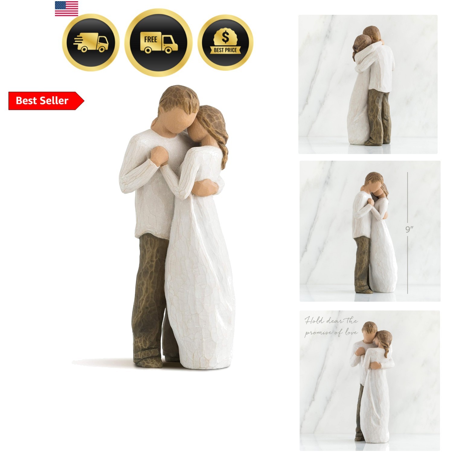 Love Promise Sculpted Hand-Painted Figure Wedding Anniversary Gift