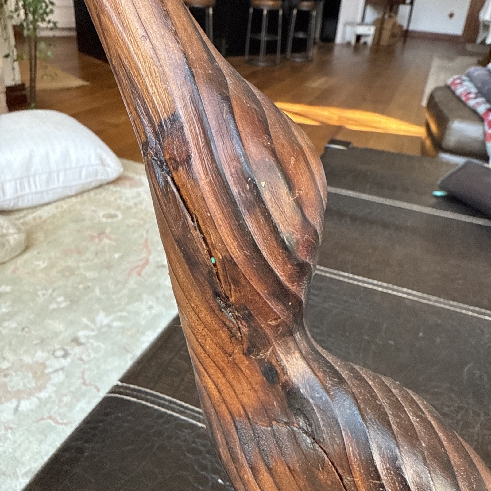Vtg Mid Century Crane Egret Teak Wood Abstract Art Sculpture Modern Set Signed