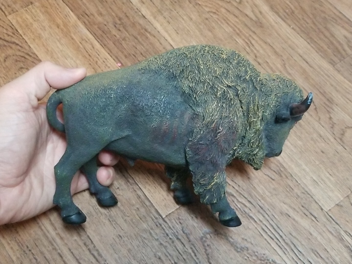PAINTED MOUNTAIN SCENE BISON FIGURE/STATUE 9x6x3 HOBBY LOBBY