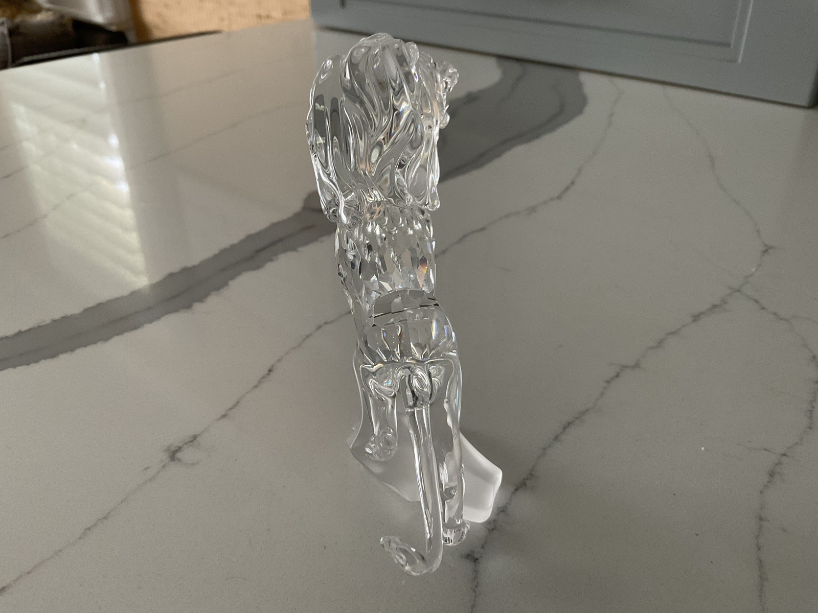 SWAROVSKI CRYSTAL FIGURINE LION STANDING OF ROCK NO BOX