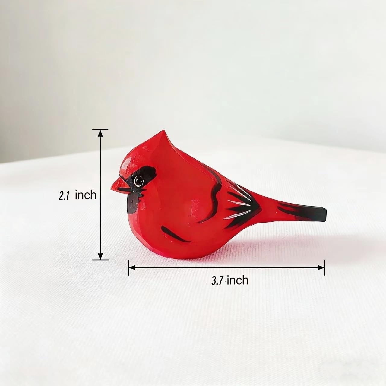 Hand-Carved Wooden Northern Cardinal Figurine, Red Bird Memorial Gift, Sympat