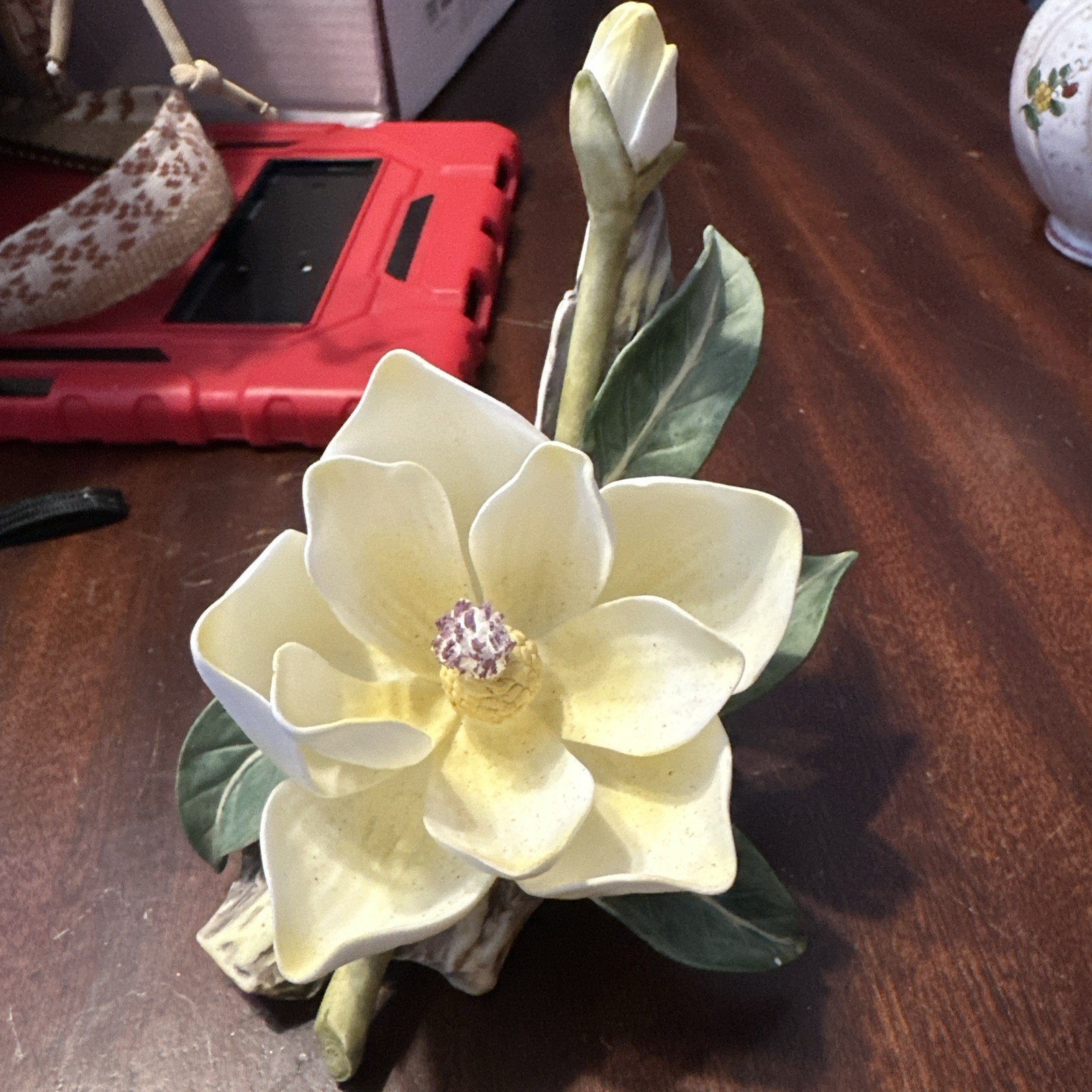 Beautiful Lefton Royal Dover Bone China Pale Yellow Orchid Figurine 5.5 In