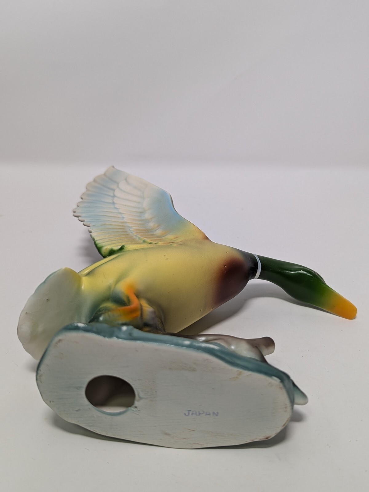 Delightfully Colorful Mallard in Ceramic Hand painted in Japan 6″ Tall x 6″ #1