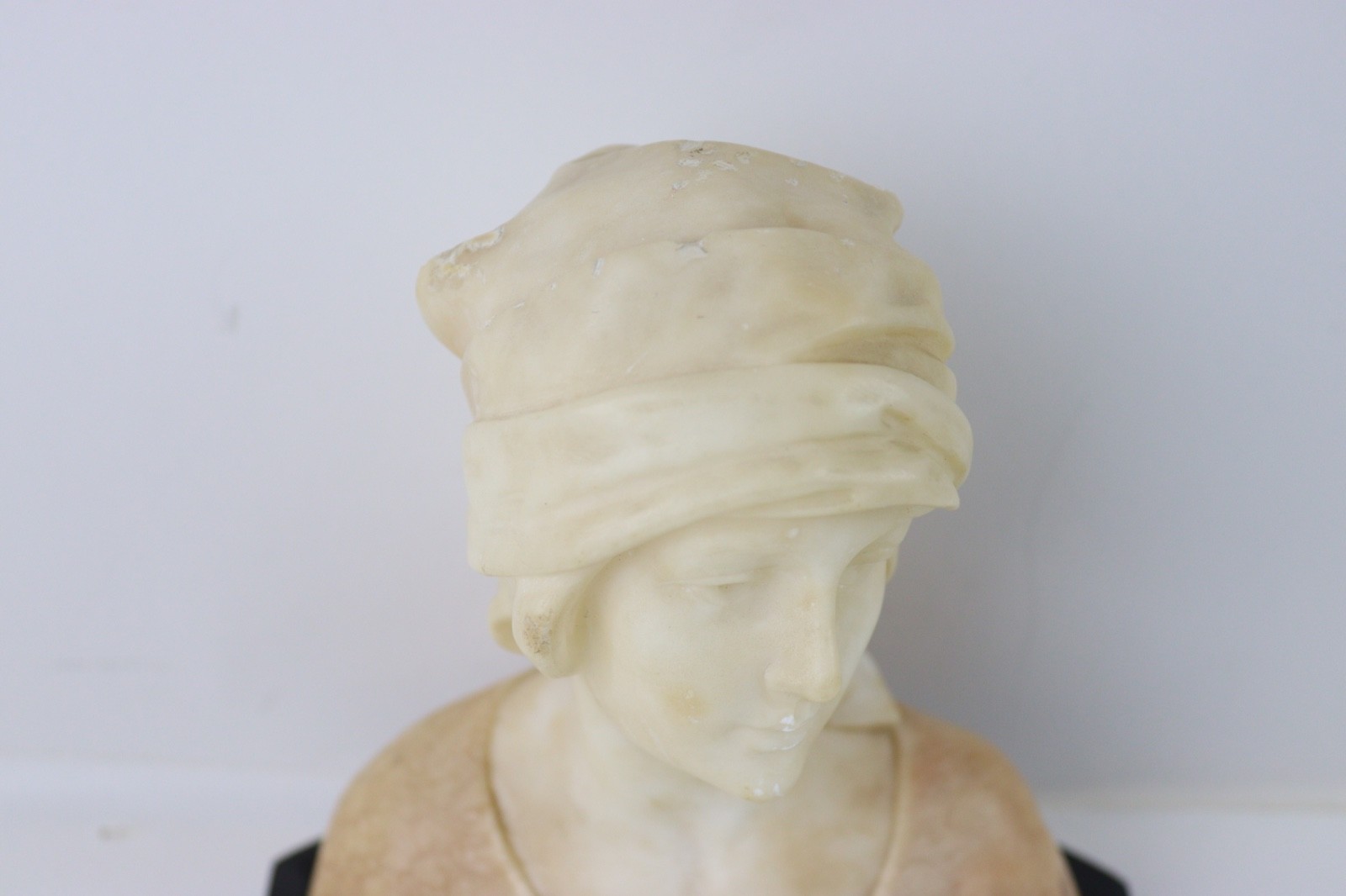 One Fritz Kochendoerfer Kochendorfer alabaster girl bust inscribed back 7″ tall