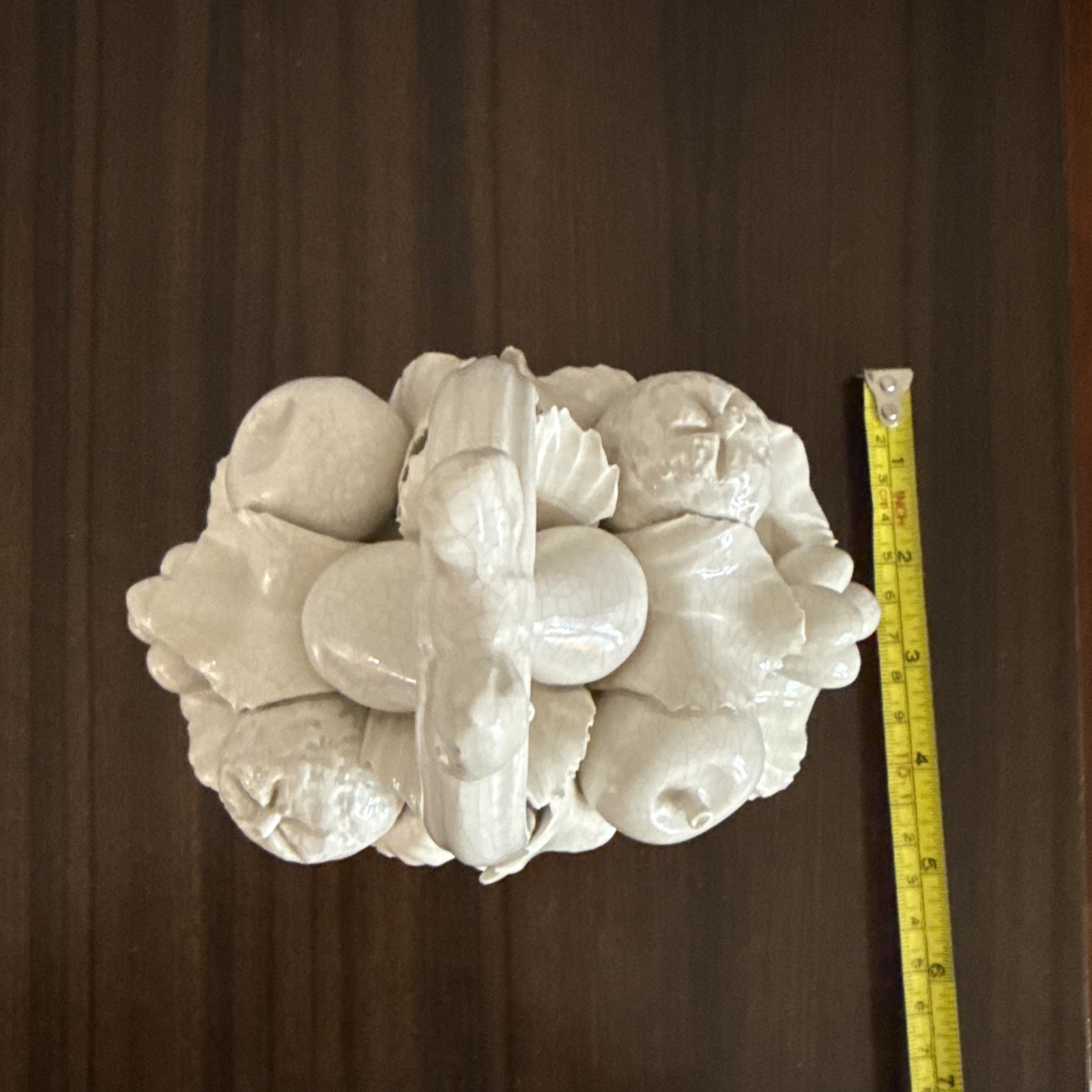Vintage Italian Vietre White Blanc De Chine Creamware Fruit Basket Centerpiece