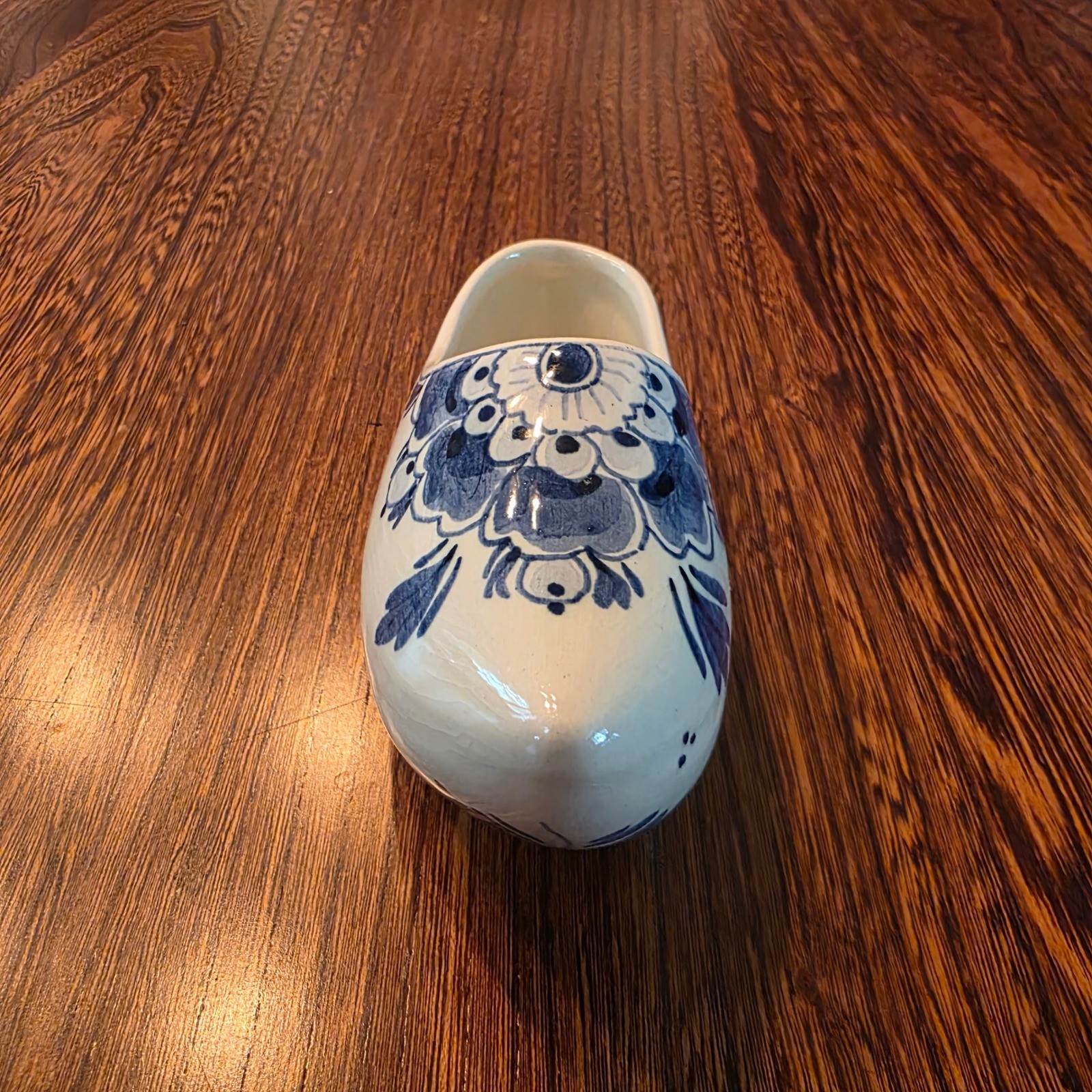 Vintage Delft Blue Hand Painted Ceramic Dutch Clog Shoe Figurine Holland Decor