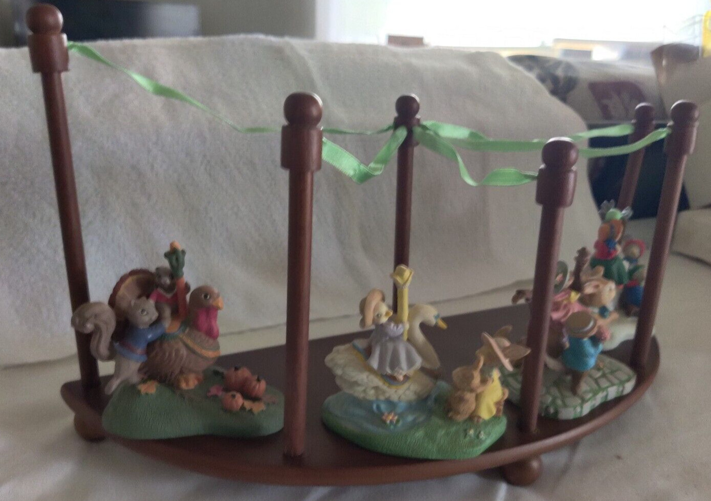 Vintage Avon Carousel Wonderland Miniatures 4 – with Display Stand (Rare) 1993