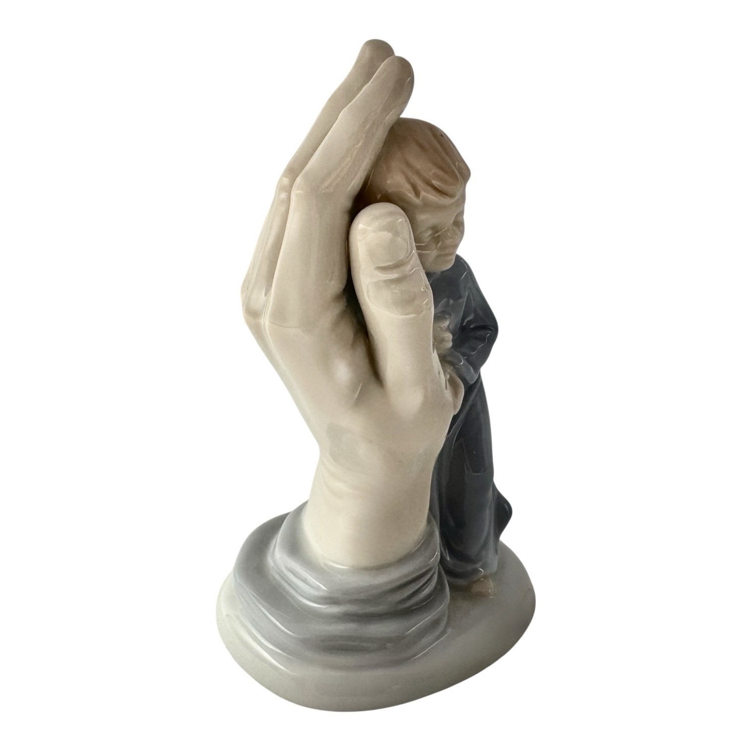 Religious Roman Porcelain Figurine IN THE PALM of MY HAND Christian Boy Figure
