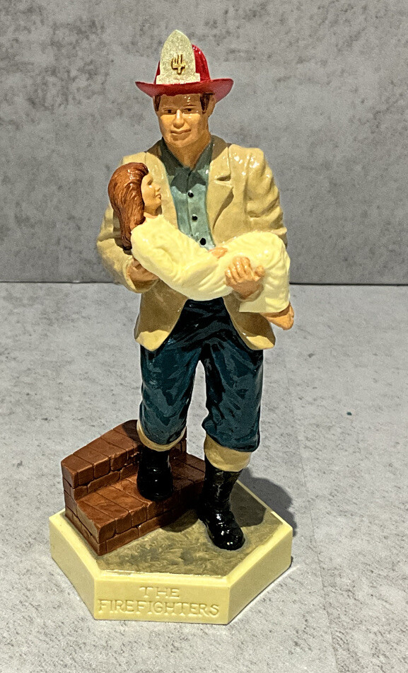 Sebastian Miniatures The Firefighter Collection Set Of 4 Figurines with Stand