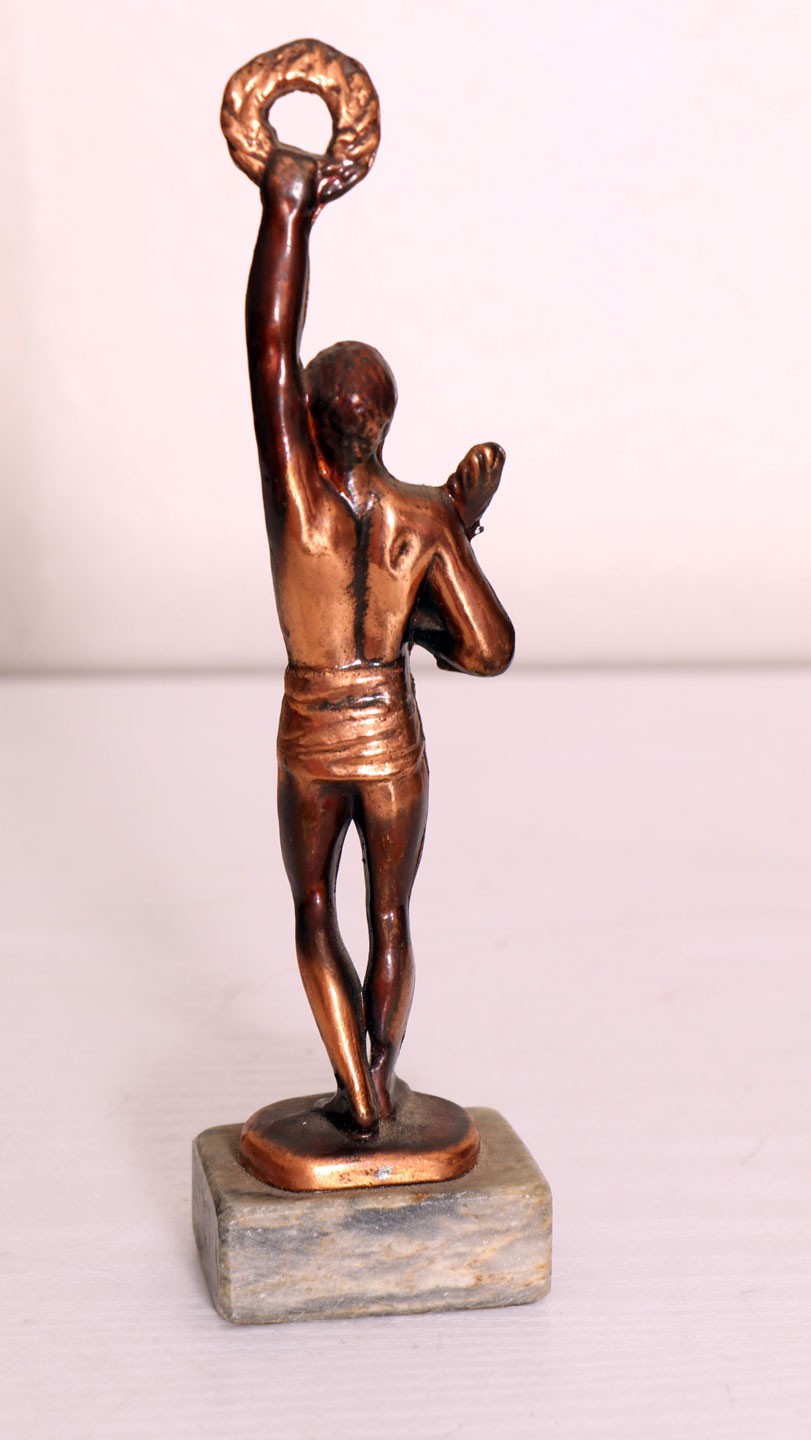 50’s Solid Copper Vintage Olympic Winner Statue Trophy Greece vintage 60’s