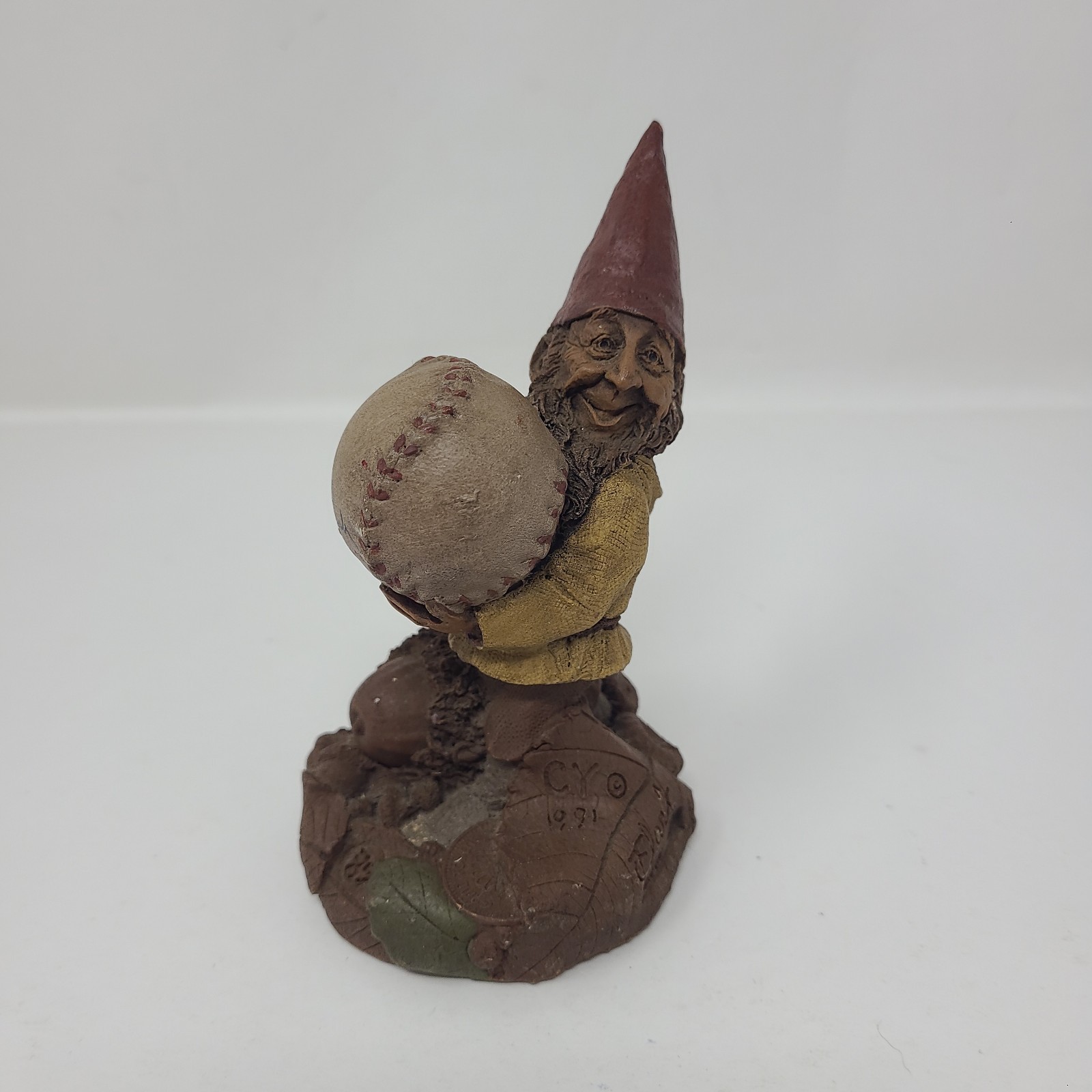 Tom Clark Cairn Gnome CY Signed 5″ 1991 Baseball Pitcher Hand Ink Signed