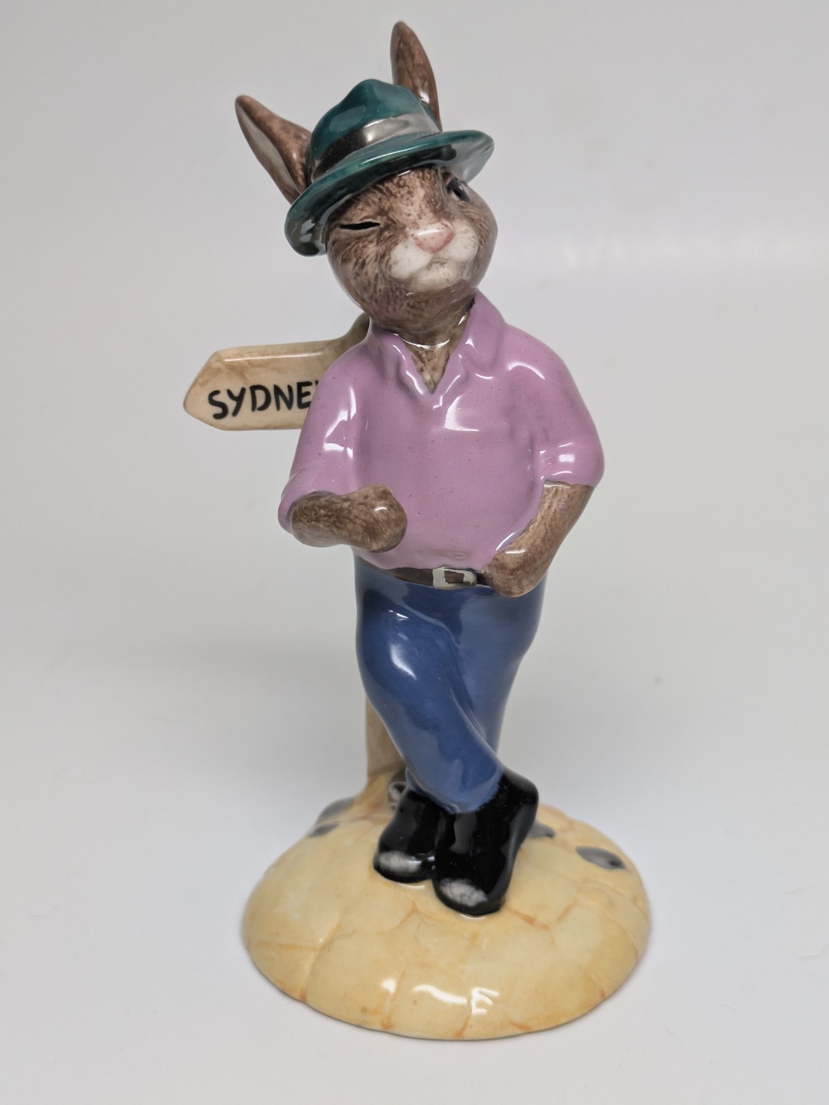 Royal Doulton Sydney Bunnykins Figurine BD195 -Mauve Shirt