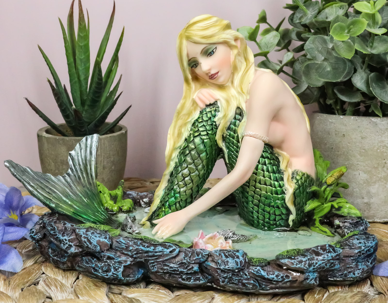 Ebros Young Maiden Mermaid by The Lagoon Statue Nautical Mermaid Figurine 7.25″W