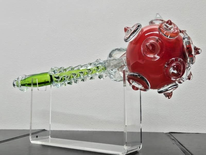 Vintage Murano Glass Monarch’s Sceptre Wand Majestic Ruby Red Hand Blown 1970