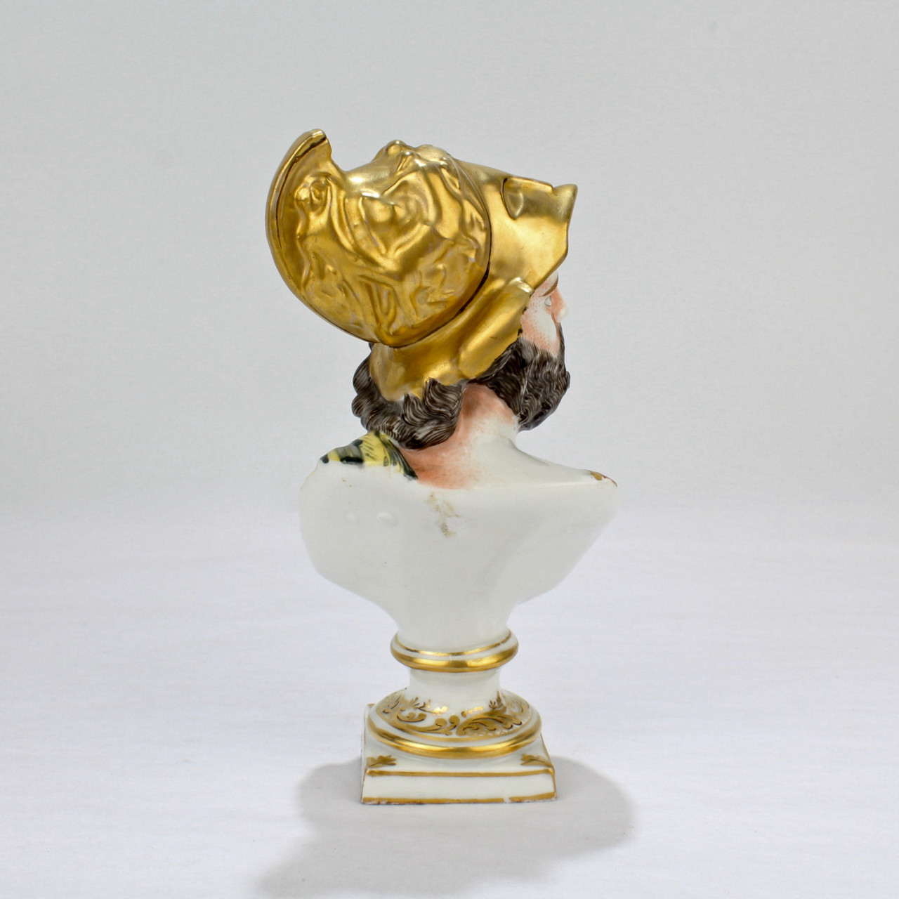 Antique Capodimonte Porcelain Bust Of Mars – War God Ares Roman