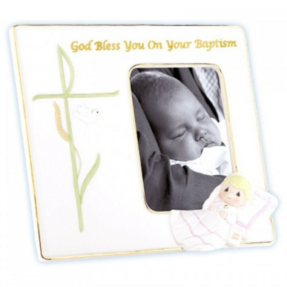 Precious Moments Photo Frame God Bless You On Your Baptism Religious New 834017