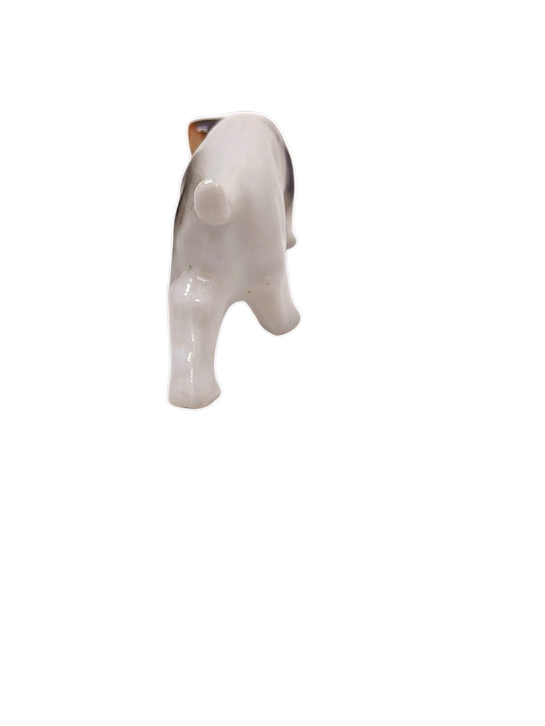 Vntg Beagle Hunting Hound Dog 3″ Ceramic Figure Brown White Spots Japan Collect