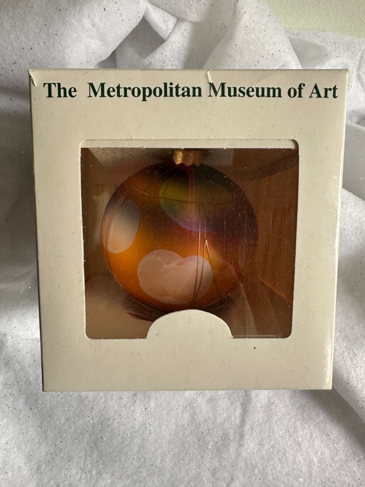 Metropolitan Museum of Art (MMA) Gold Tiffany Iridescent ORNAMENT HANDBLOWN