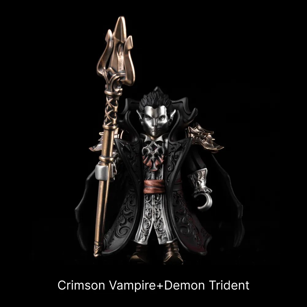 Crimson Vampire Figurine, Magnetic Metal Figure, Gothic Spooky Gifts
