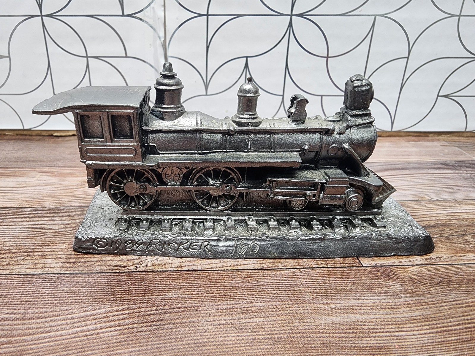 1989 Michael Ricker Pewter Train Locomotive Engine Vintage 160 Signed RARE