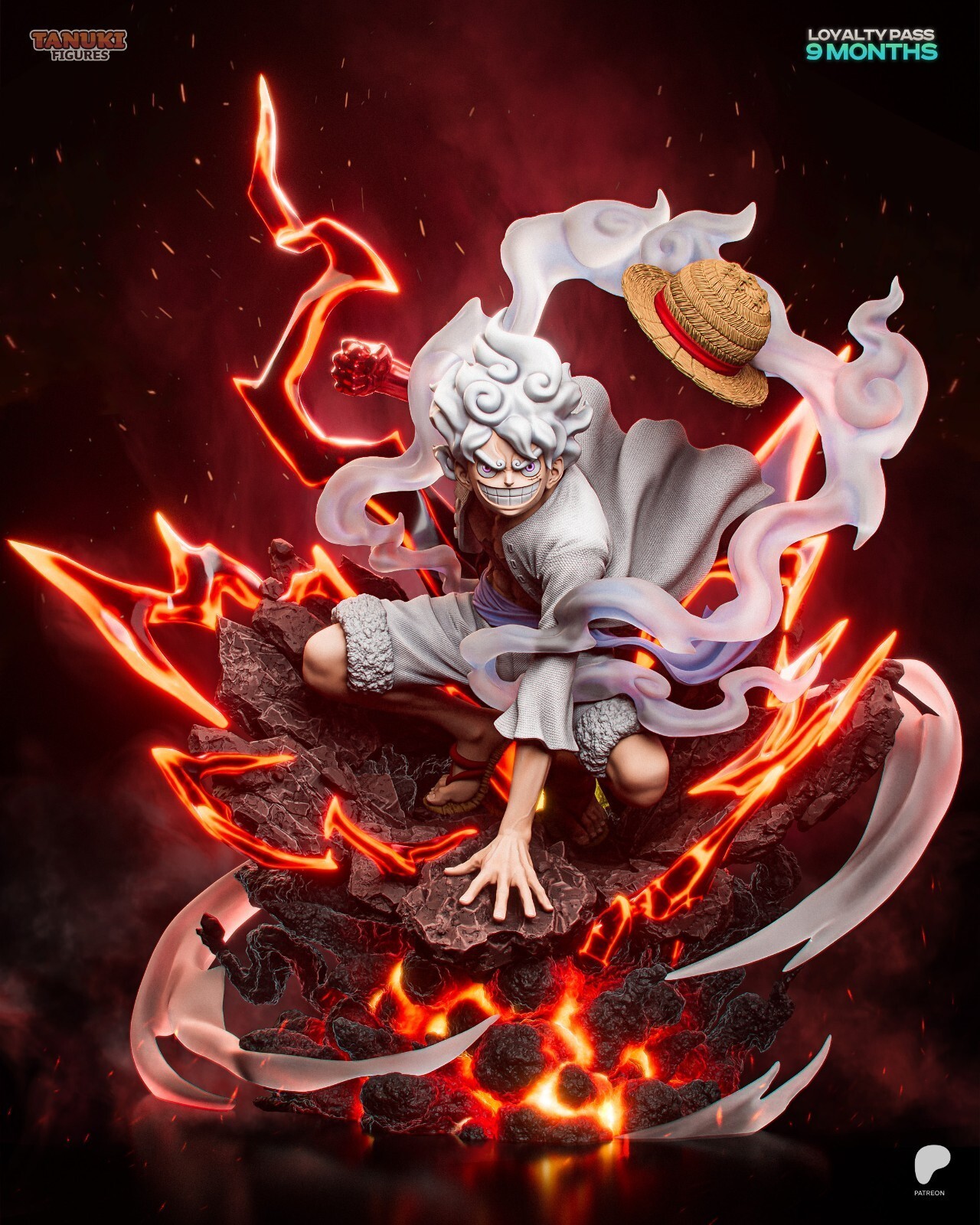 1:8 Luffy Gear 5 One Piece Fan Art UNPAINTED High Quality Garage Kit
