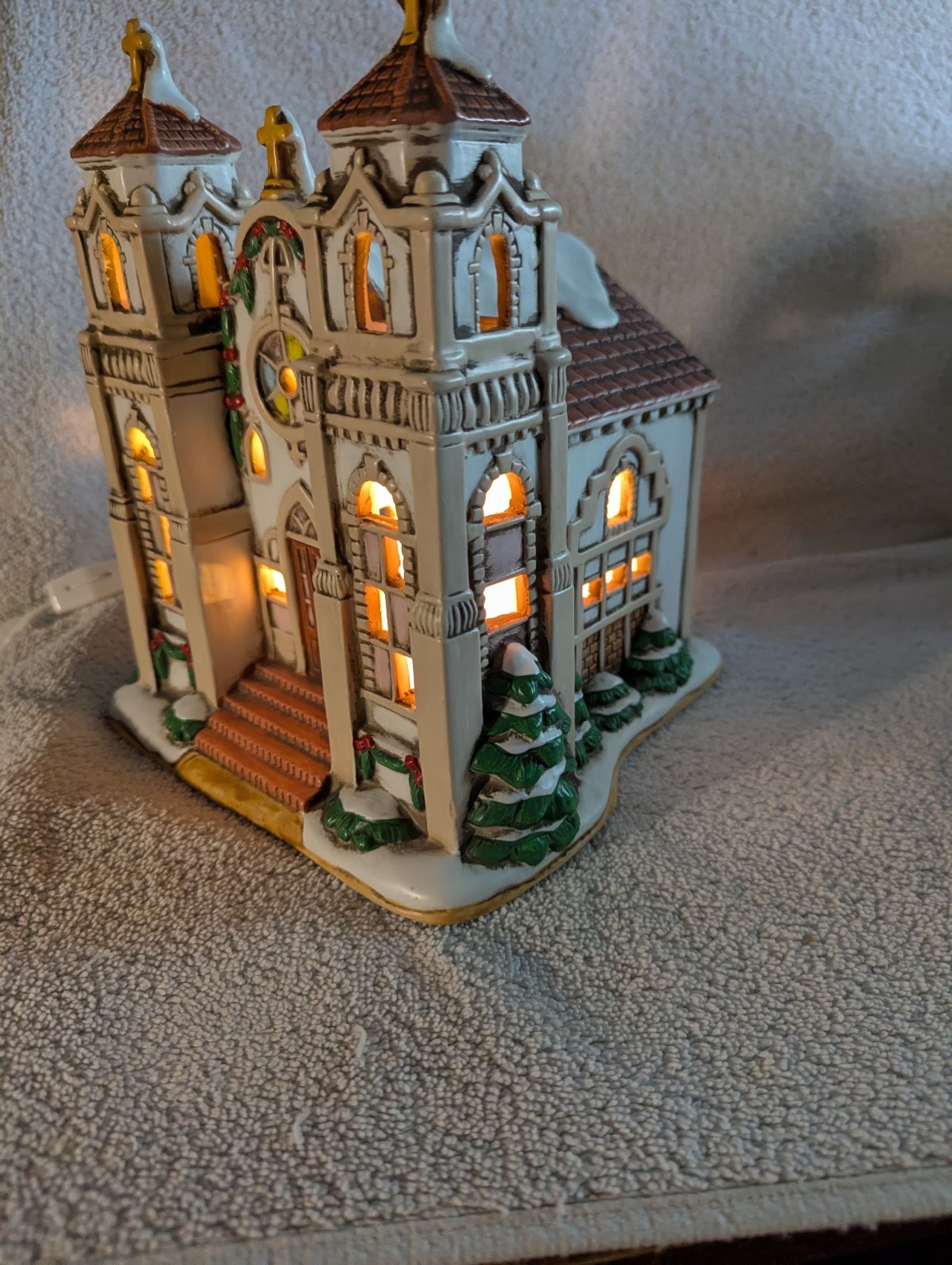 Lefton China Colonial Village San Sebastian Mission Church 1991 with accesory