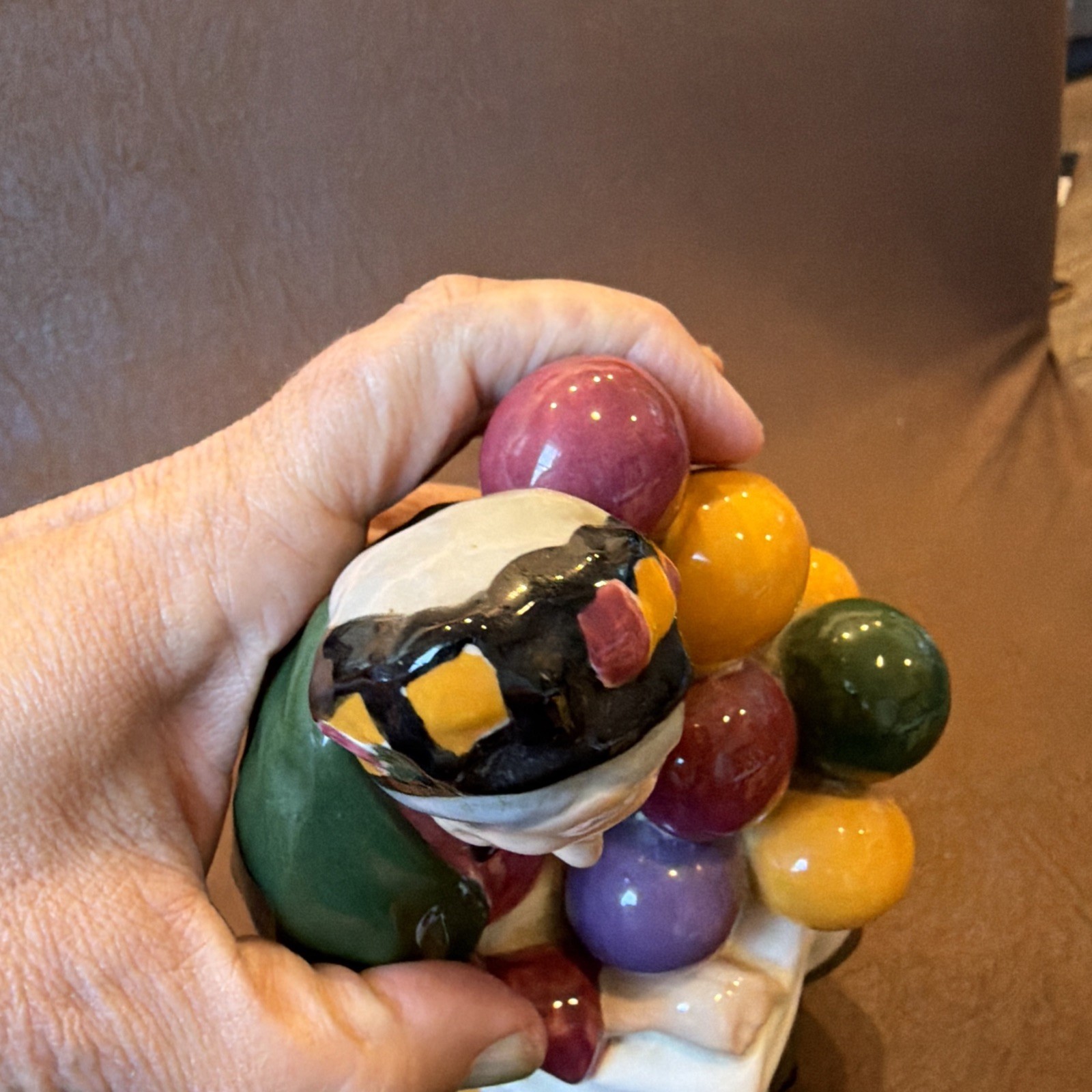 Balloon Seller Figurine Hand Painted Ceramic Folk Art RG Colorful Balloons