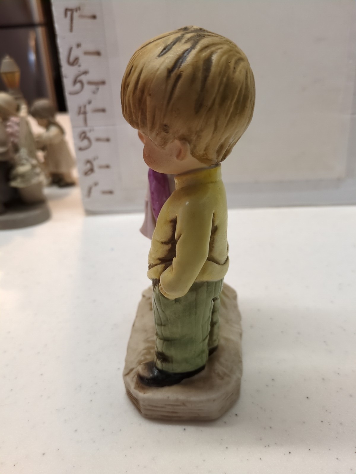 VINTAGE FRAN MAR MOPPETS FIGURINE BOY AND GIRL HOLDING HANDS 1971 KITCH VGC