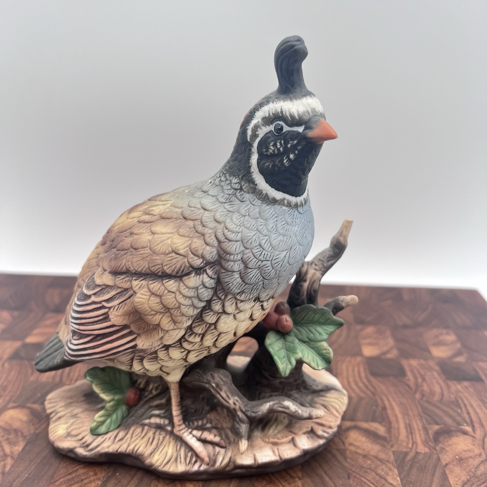 Vintage Homco Masterpiece Quail Partridge 1981 Porcelain Figurine 6.75” Woodland
