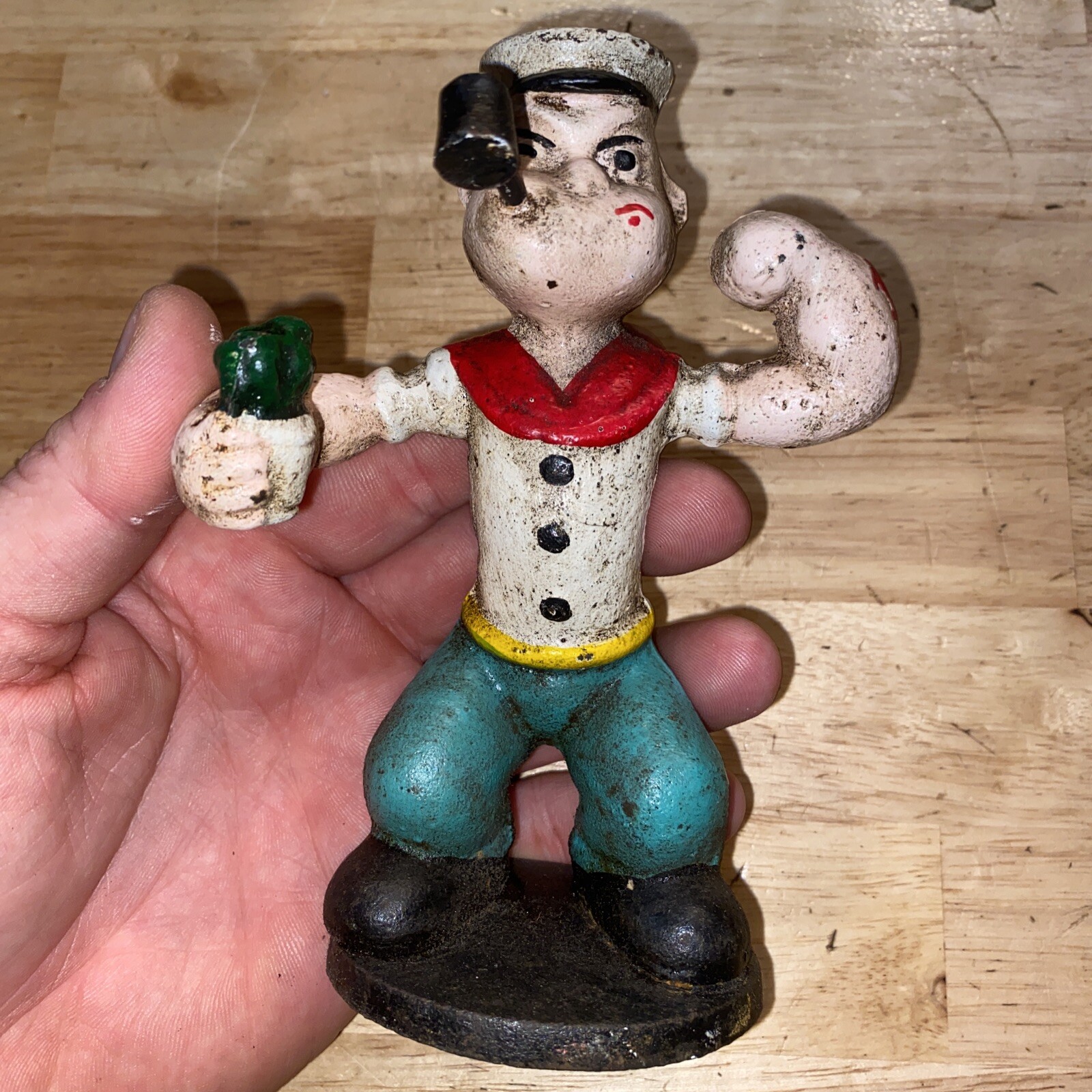 Popeye Sailor Man Cast Iron METAL Collector Birthday GIFT Patina Figurine Decor