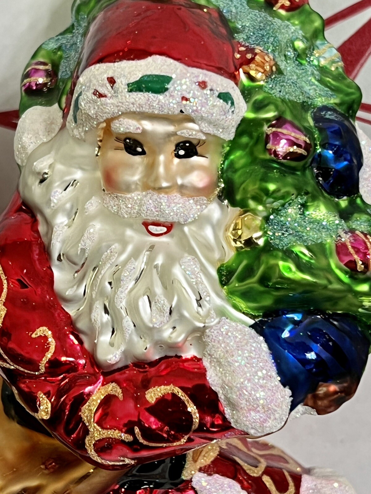 Radko TREE TRIMMIN SANTA Ornament 00-199-0 LARGE 9″ Fir Spruce Tree NWT