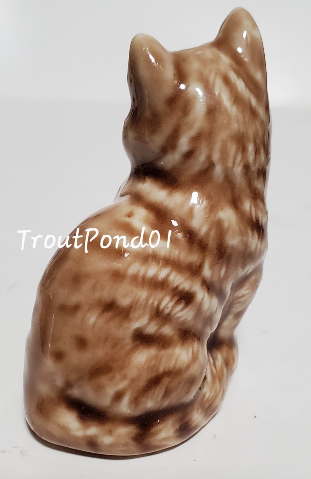 Wade Porcelain Tabby Cat + Tortoise Turtle Blow Up Figurines Lot Lg 2 -3 in