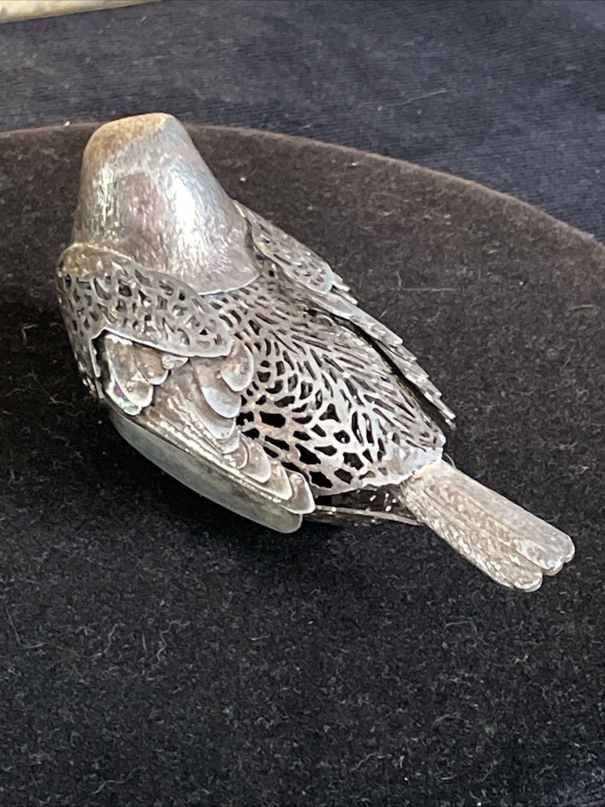 Vintage Christofle France Lumière D’ Argent Silver Plated Sparrow Bird ~Retired